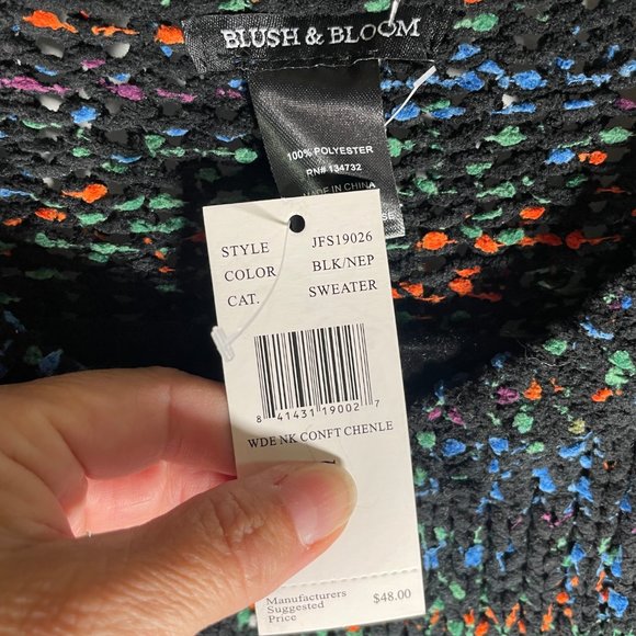 NWT! Blush & Bloom Chenille Confetti Crewneck Sweater - Picture 4 of 4